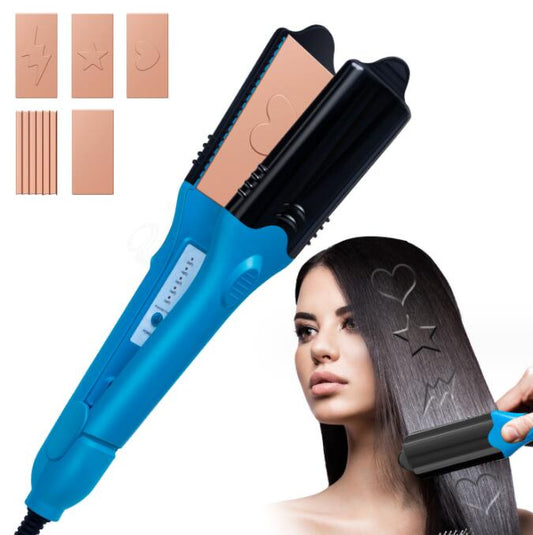 3D hair imprinting  3D Hair Press Iron Hair Straightener Electric Straightening Curling Imprinting 3D Hair Crimper